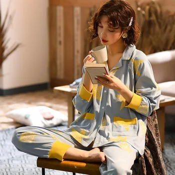 

Cartoon Sleepwear Homewear Spring Summer New Women Pajamas Suit Nightwear Casual Cotton 2PCS Sleep Set Intimate Lingerie