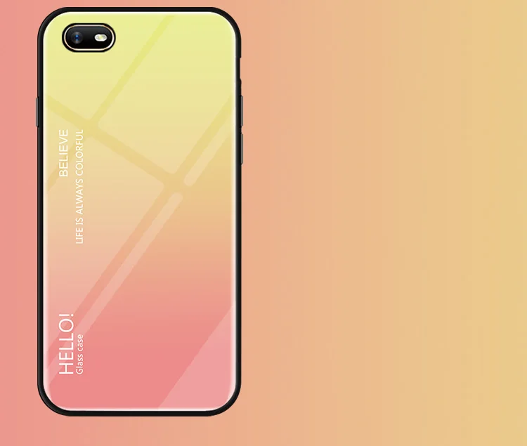 Для Oppo A1K задняя крышка для телефона 6," Модный плавный Сменный стеклянный чехол для телефона для Oppo Realme C2 силиконовый бампер с полной защитой