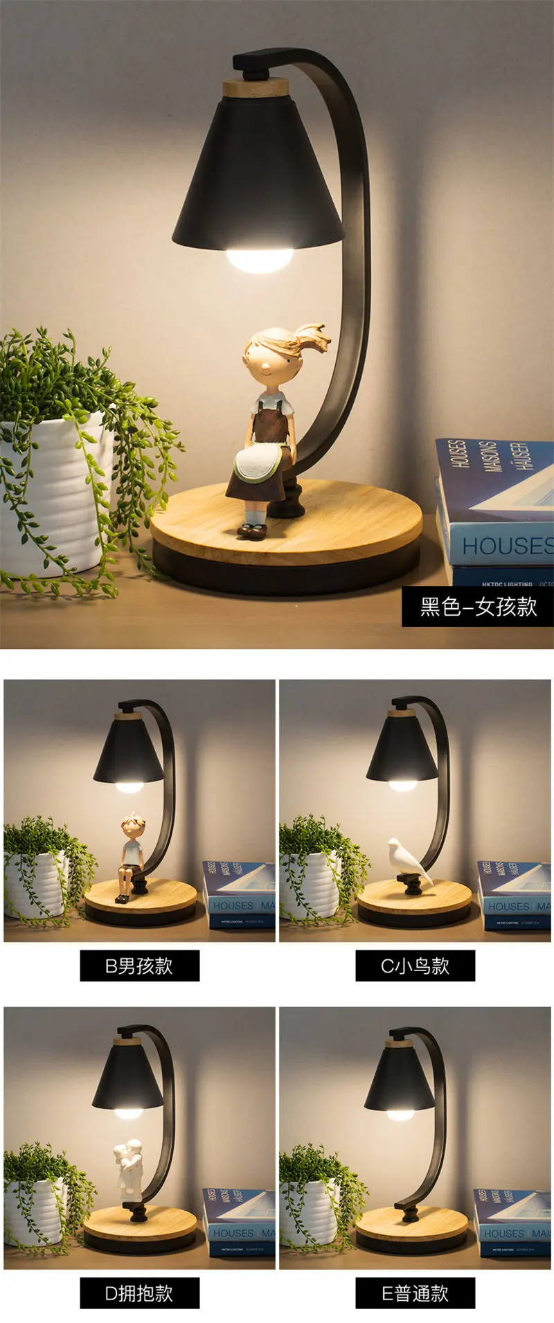 Креативный арт-деко девушка настольная лампа для гостиной Детская спальня прикроватная LED-лампа арт-деко мультяшный светильник детская лампа E27