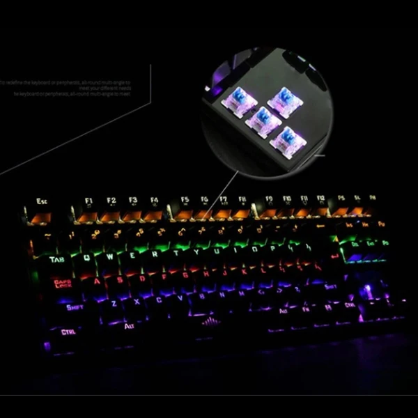 Новая игровая механическая клавиатура с подсветкой USB Проводная 26 клавиш анти-ореолы игровая клавиатура 999