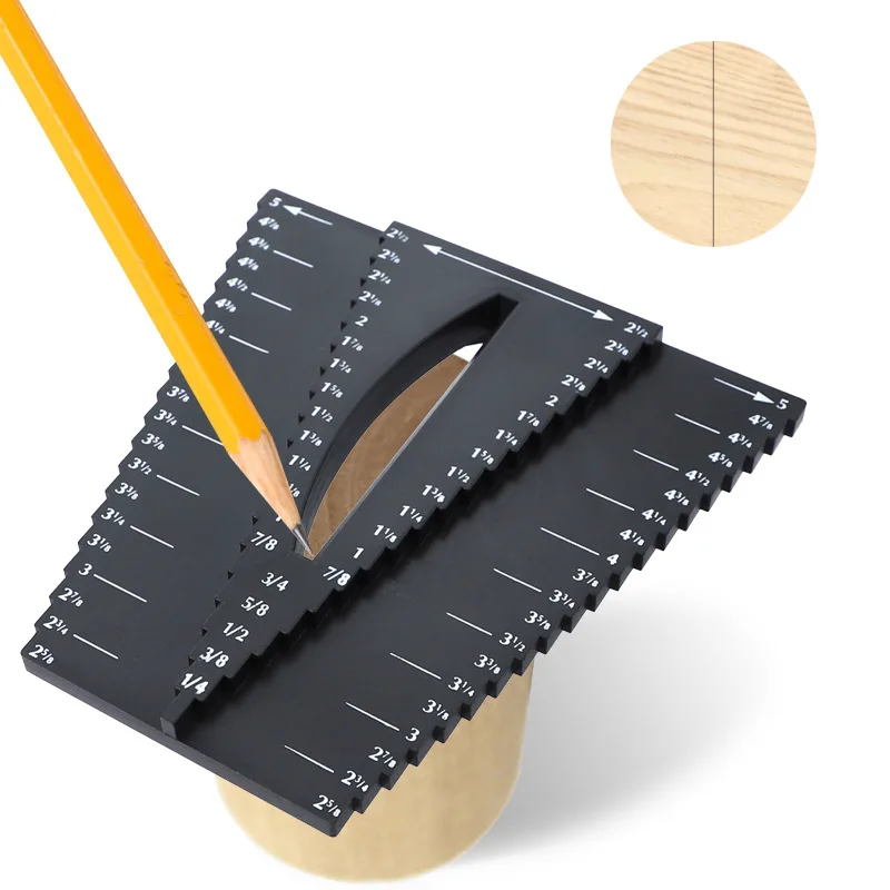 

Woodworking ruler caliper 1/8"-5" center square center scribe inch inch precision measuring tool