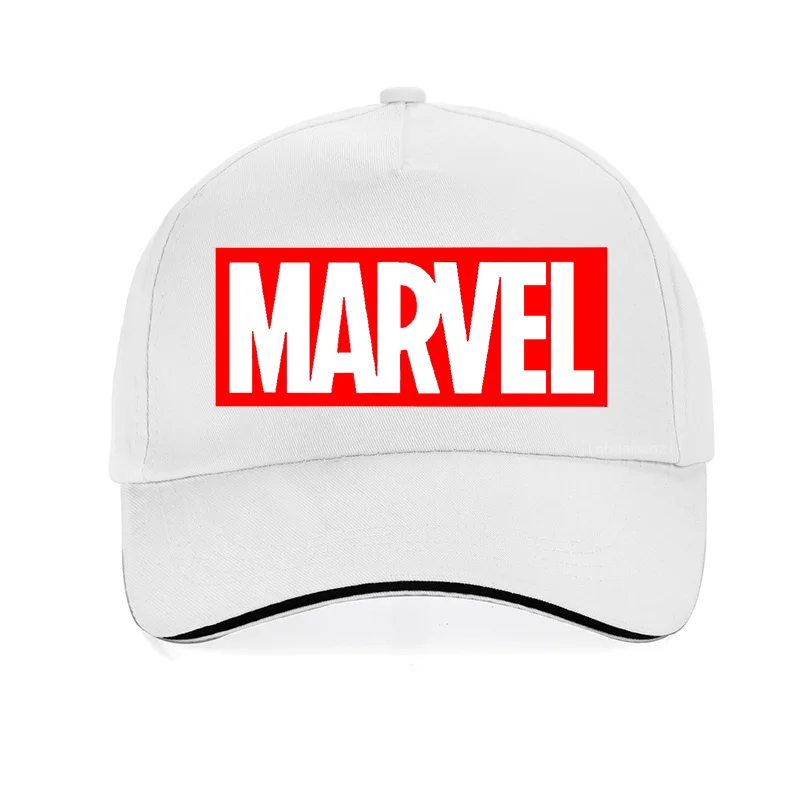 Бейсболка с супергероями Marvel, унисекс, бейсболка, хлопковая Регулируемая Кепка в стиле хип-хоп с принтом «мстители» - Цвет: Белый