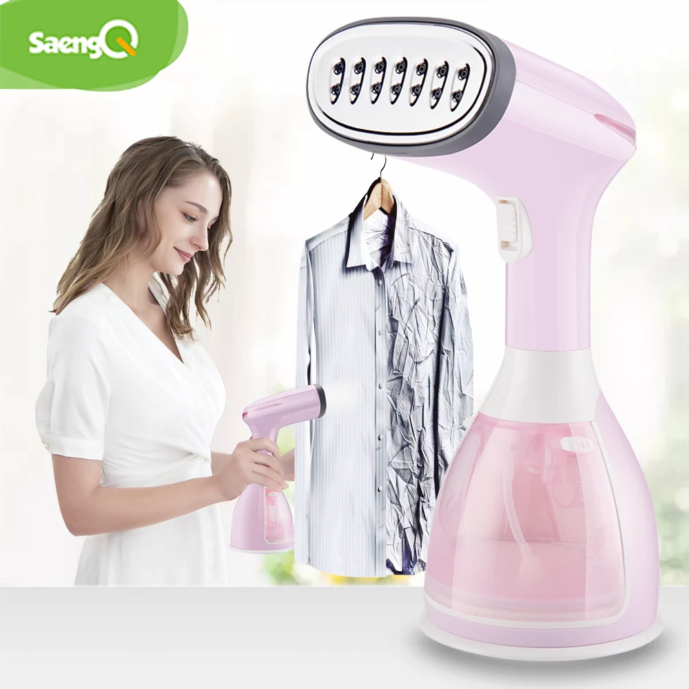 SaengQ de prendas de vestir de mano de vapor 1500W plancha de vapor para tela 280ml Mini botella Vertical portátil rápido calor para planchado de ropa