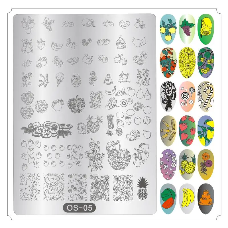 

1PC** Designer Inspired Nail Stamping Plate Flower/Geometry /Animals/Summer Fruit DIY Nail Designs Manicure Tools Nail Stamp