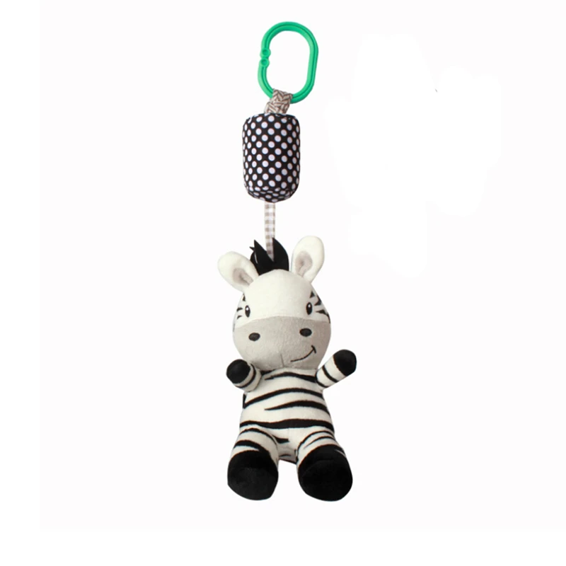 Милая черно-белая детская погремушка в виде зебры, игрушки в виде животных, колокольчик и коляска, Висячие погремушки для автомобиля - Цвет: Zebra