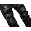 2022 High Quality Men Casual Black Jeans Paint Slim Straight Hole Biker Jeans Autumn Jean Homme Male Denim Pants Plus Size 42 4