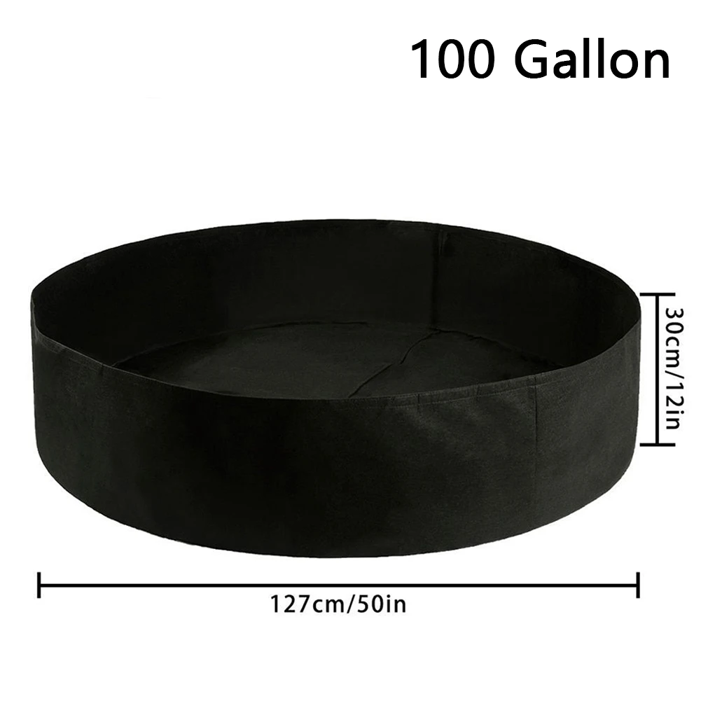 Raised Garden 15 50 100 Gallons Round Planting Container Grow Bags Breathable Felt Fabric Planter Pot For Plants Nursery Pot
