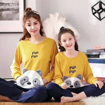 

Family Matching Outfits Pajamas Set Women Girl Xmas Cotton Party Sleepwear Pyjamas Set Mother And Daughter Cartoon Clothes