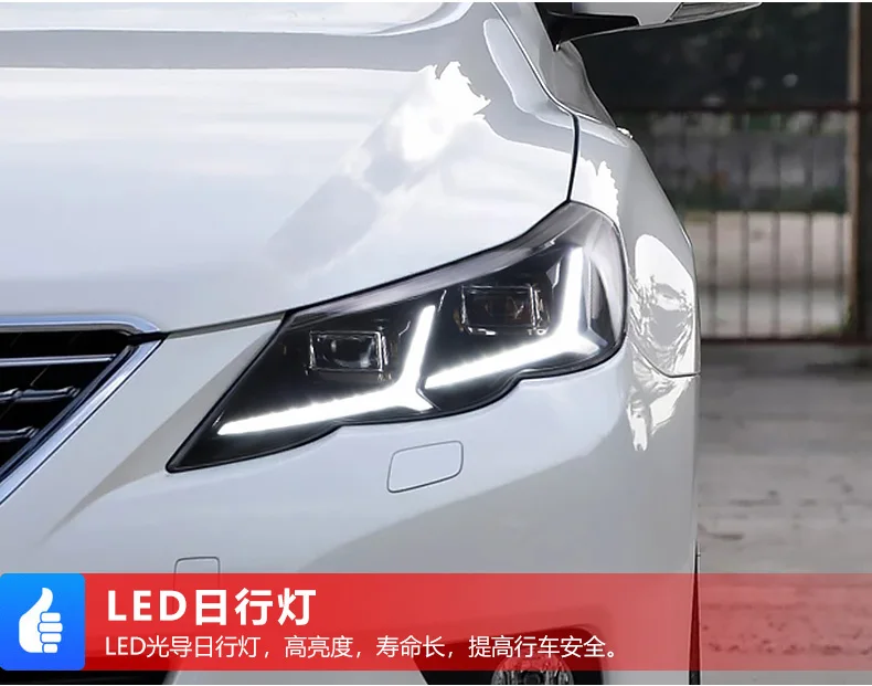 KOWELL автомобильный Стайлинг для Toyota eiz светодиодный фары 2010-2013 Mark X светодиодный налобный фонарь сигнальный drl Bi-светодиодный объектив ближнего света