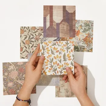 

Vintage scrapbooking papers retro flower background decoration paper pads for card making bullet journal origami papers