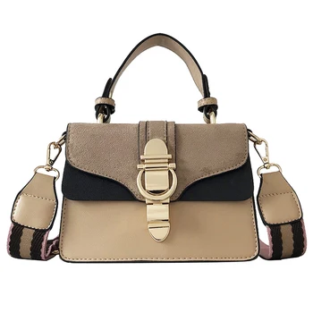 

Quality Leather Wide Strap Female Shoulder Bag Women Handbags Casual Top-handle Bag Ladies' Messenger Crossbody Flap Bag Sac