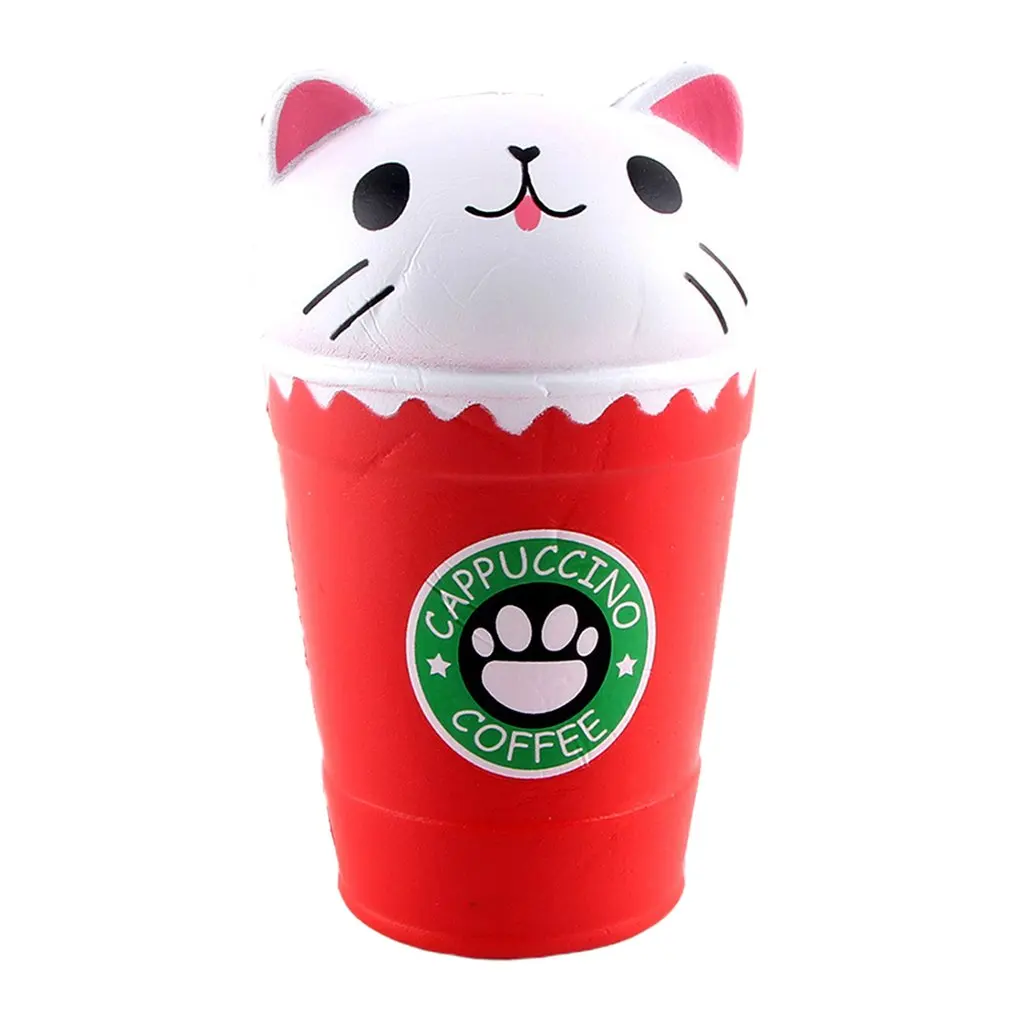 

Simulated Cartoon Cat Head Coffee Cup Toy Decoration Slow Rebound Decompression Toy Foam Relaxed Toy Cake Sample Model