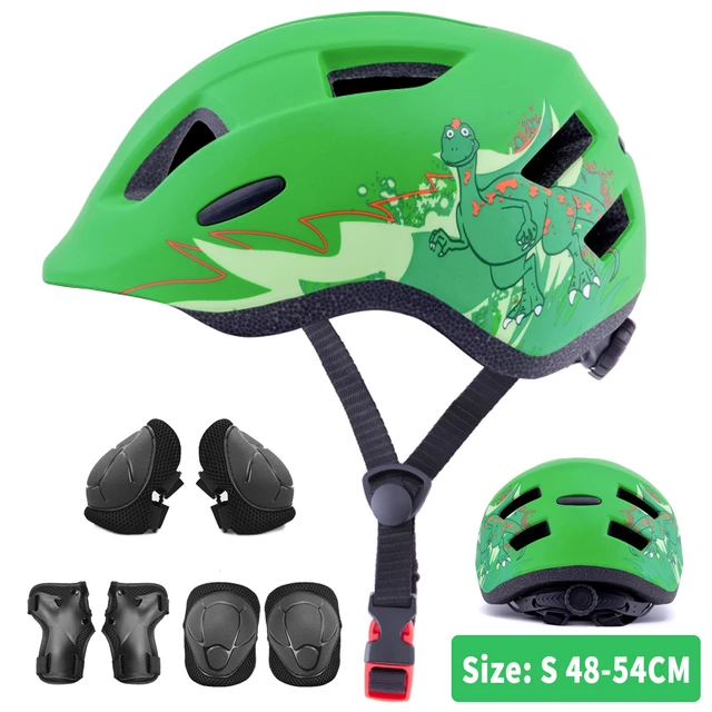 Casco Para Bicicleta de seguridad para niños y niñas, rodillera, coderas,  conjuntos de almohadillas para ciclismo