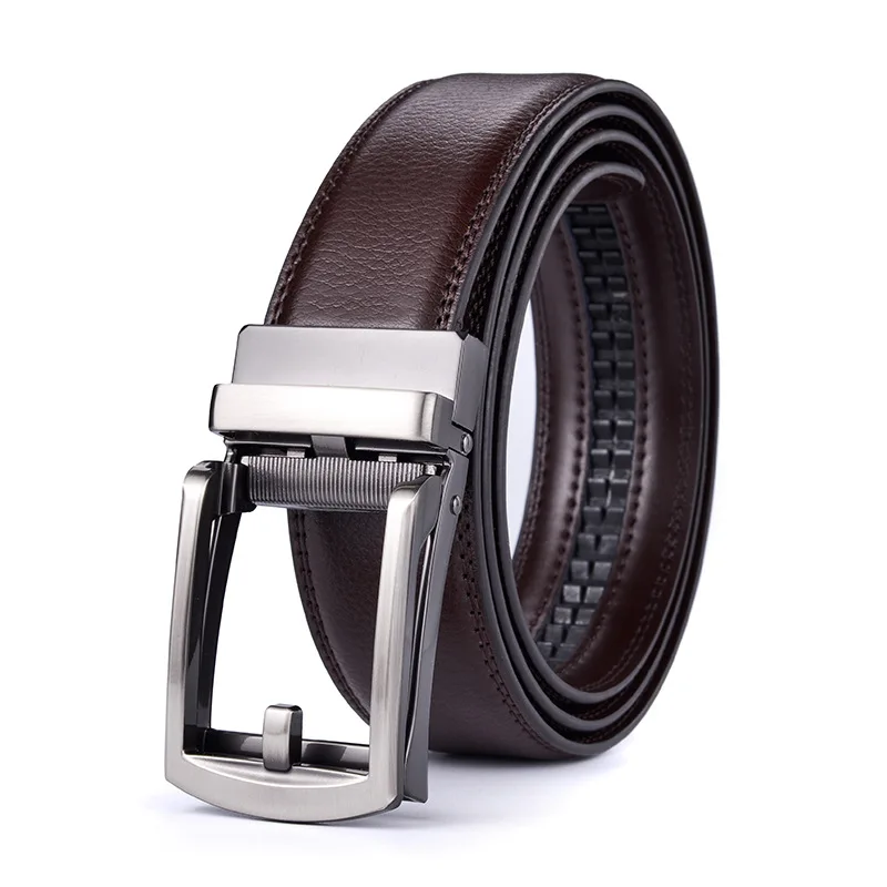 

GOURS Men 's Genuine Leather Belt Soft Black Cowskin Luxury Waistband Business Automatic Buckle Belts High Quality Strap GPDM016