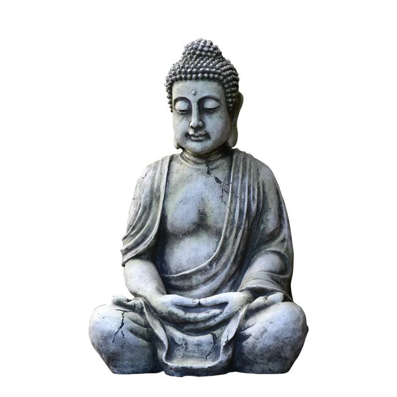 Estatueta vintage de buda para ambientes internos e externos, decoração de jardim e escritório, estatueta de budismo zen para decoração