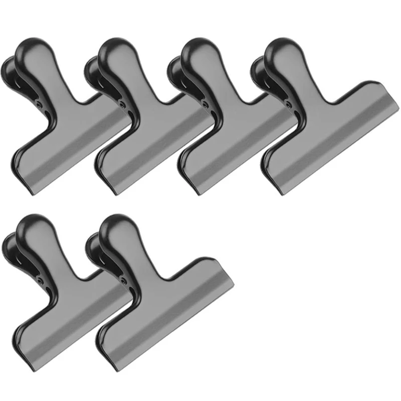 

Chip Bag Clips-3 Inches Wide Stainless Steel Heavy-Duty Chip Clips For Bag,Black-All-Purpose Air Tight Seal Grip Clips For Coffe