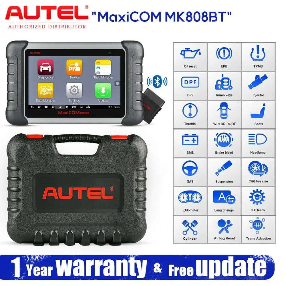 Autel MaxiCom MK808BT беспроводной сканер OBD2 автомобильный диагностический инструмент OBD 2