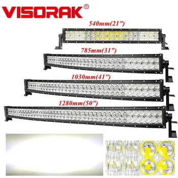 

VISORAK 21 31 41 50" Offroad Curved ATV LED Work Light Bar 4WD 4x4 SUV ATV Tractor LED Bar For Car 4WD 4x4 Truck SUV ATV