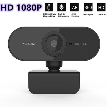 

Mini Computer PC WebCamera with Microphone HD 1080P Webcam Rotatable Cameras for Live Broadcast Video Calling Conference Work