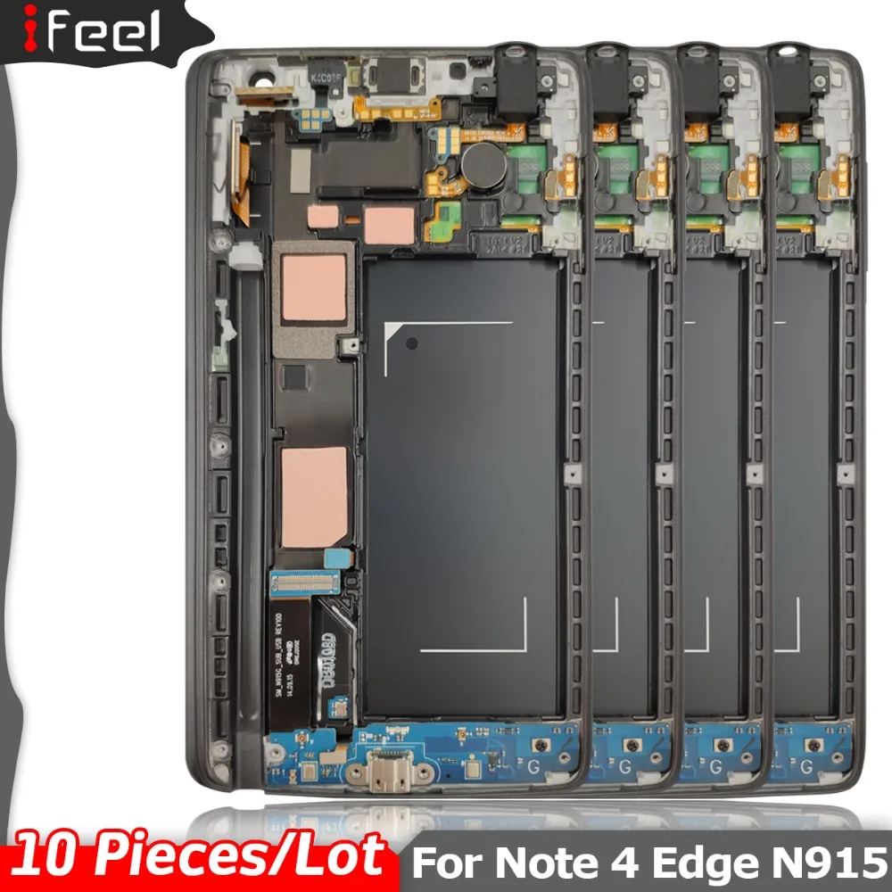 10 шт./лот протестированный ЖК-дисплей для samsung GALAXY Note 4 Edge N915 N9150 N915F+ сенсорный экран с рамкой