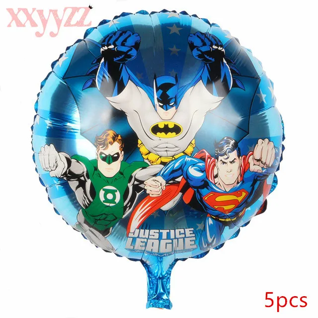 XXYYZZ 5 шт./Человек-паук Фольга Воздушный шар супергерой Мстители Бэтмен День рождения украшение ребенок мальчик игрушка воздушный шар - Цвет: 18