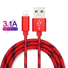 USB дата кабель для iphone X XS MAX 8 7 6 6s plus 5 se нейлоновая оплетка быстрое зарядное Освещение кабель для iPad iphone зарядное устройство шнур провод