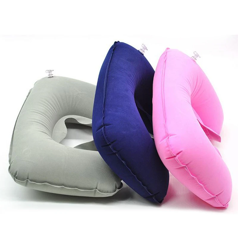 Almohada inflable portátil en forma de U para el cuello, cojín de aire para  viaje en coche, para la cabeza, apoyo para la siesta, conducción en avión| Almohadas corporales| - AliExpress
