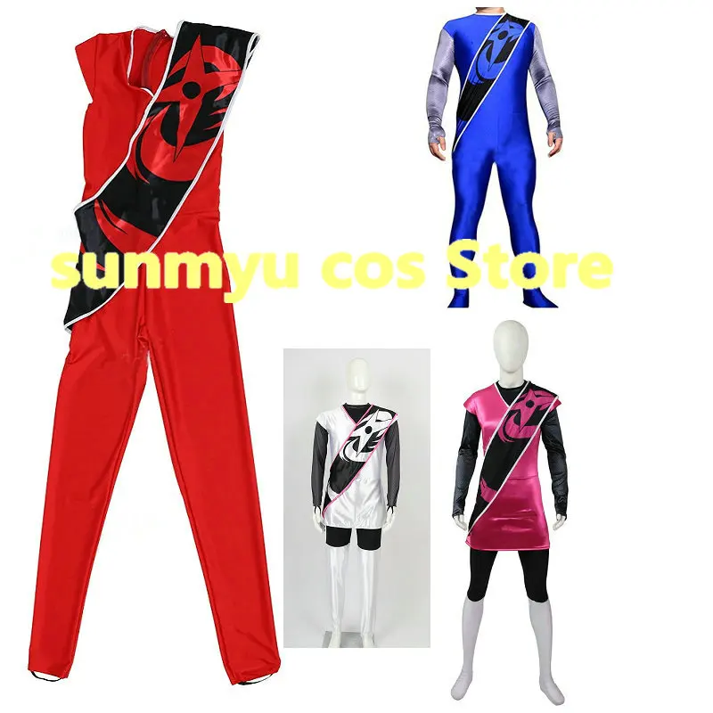 Сюрикен Sentai Ninninger ниндзя красный розовый персик синий костюм для косплея