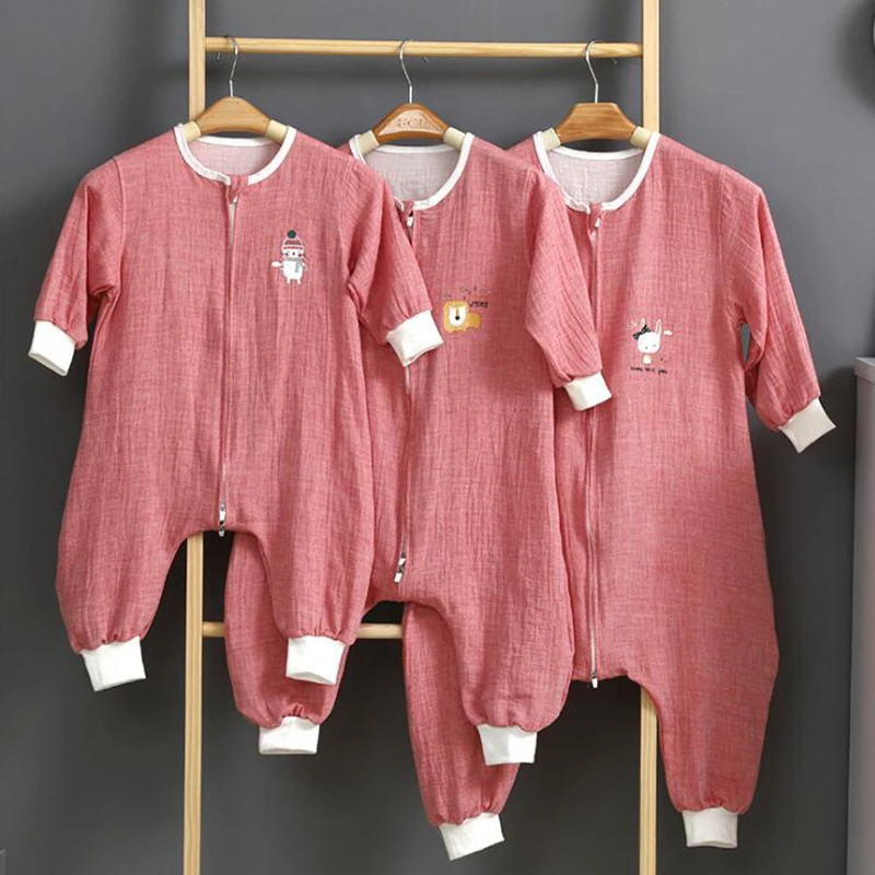 Toddler Sleepsack Long Sleeve Baby Infant Sleep Gown Muslin Newborn Split Leg Cotton Sleeping Bag Spring