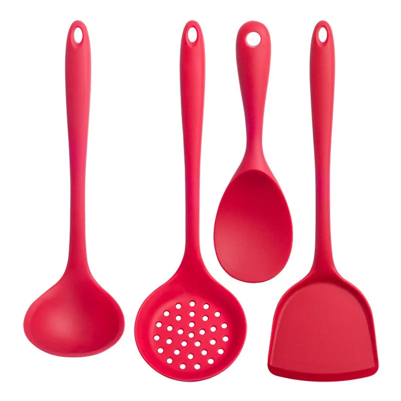 Kitchen Silicone Non-stick Cooking Spoon Spatula Ladle Egg Beaters Utensils Dinnerware Set Cooking Tools Accessories Supplies