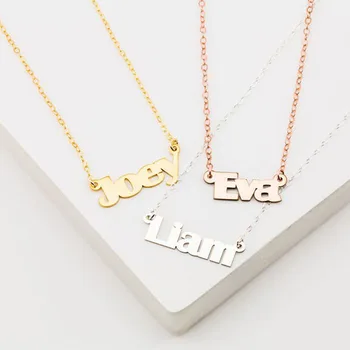 

Minimalism Custom Name Necklaces For Women Personalized Nameplate Jewelry Stainless Steel Friendship Necklace Collares Mujer BFF