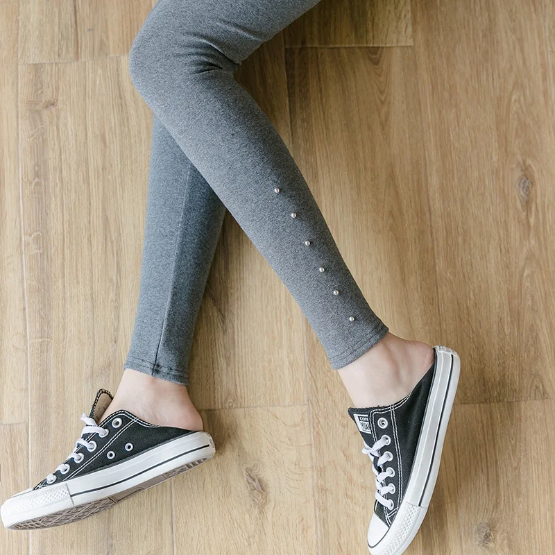 Осень и зима Новые Большие размеры женские вышитые бисером толстые хлопковые леггинсы спортивная одежда брюки