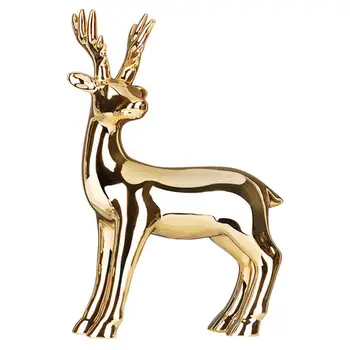 

Light Luxury Style Ceramic Deer Gold Plating Decoration for Home Wine Cabinetf 2020 New Home Decor