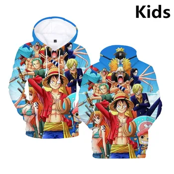 

3 To 14 Years Kids Hoodies 3D One Piece Hoodie Sweatshirt Boys Girls Fashion Harajuku Long Sleeve Jacket Coat Children Clothes