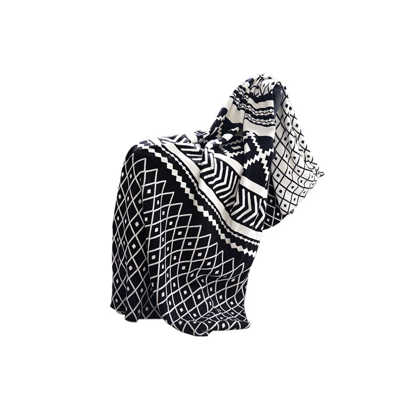 

Charlotte New Style Cotton Northern European-Style Hot Selling Knitted Thread Blanket Sofa Nap Blanket Photographic Prop