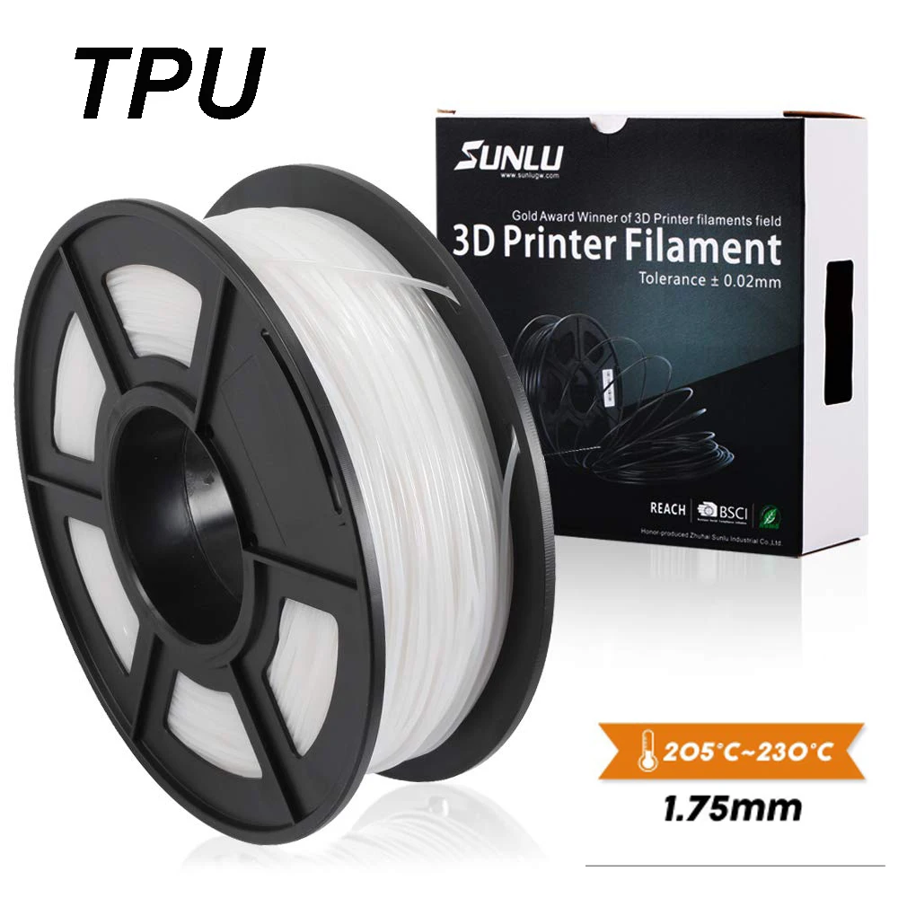 

SUNLU 1.1LBS 0.5KG 3D Printer Filament TPU Filament 1.75 mm Low Odor Dimensional Accuracy +/- 0.02 mm 3D Printing Filament