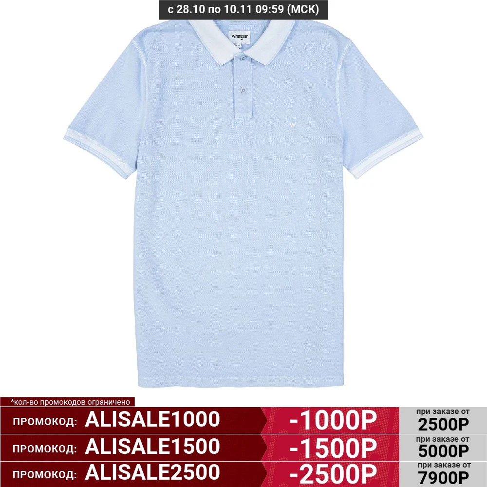 Футболка Wrangler SS OVERDYE POLO CERULEAN BLUE W7F4KQXVT | Спорт и развлечения
