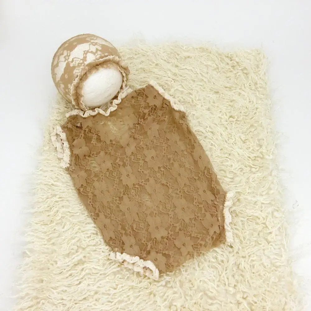 Khaki Для новорожденных фон для фотосъемки с оборочками и капюшоном Кружевной Костюм детский наряд для фотосессии с запахом для новорожденных CHD10105 - Цвет: Khaki