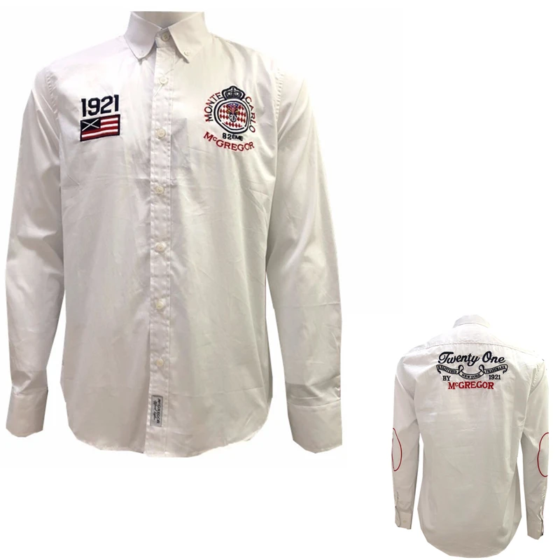 Faconnable бренд рубашки Весна Eden модная мужская одежда с длинными рукавами Aeronautica рубашка сплошной цвет парка повседневная мужская рубашка - Цвет: 038 White