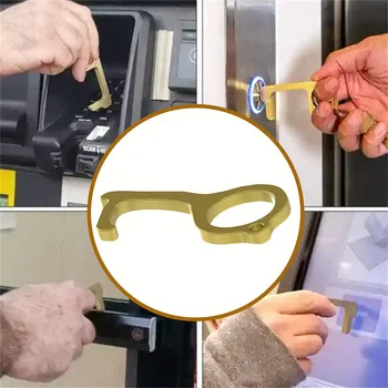 

Hygiene Hand Brass Keychain Isolation Virus Door Opening Elevator Keychain