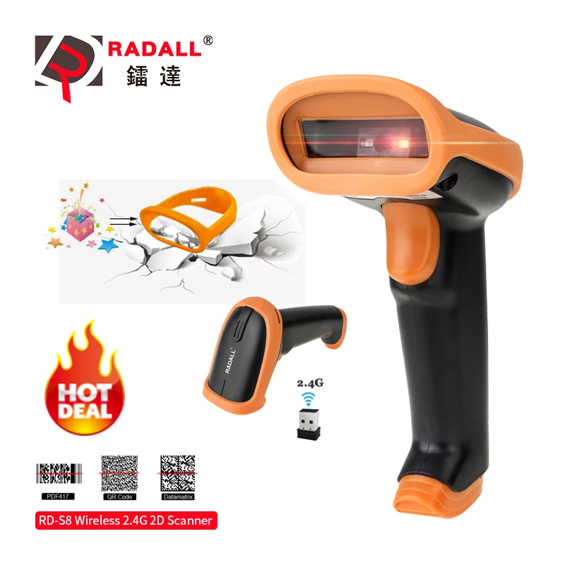 Hot Offer 9f36 Radall Wireless Barcode Scanner Wired Bar