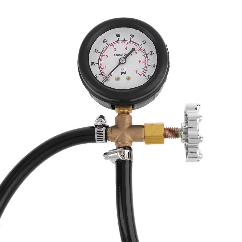 Быстро подключенный топливный насос Манометр тестер w клапан 0-100PSI 7 бар