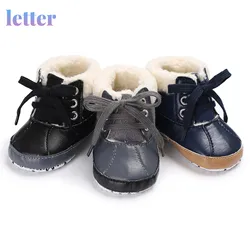 Sapatos de bebê inverno primeiro walker da criança do bebê meninos meninas cinta dianteira engrossar botas de neve veludo manter quente snowfield botas bota