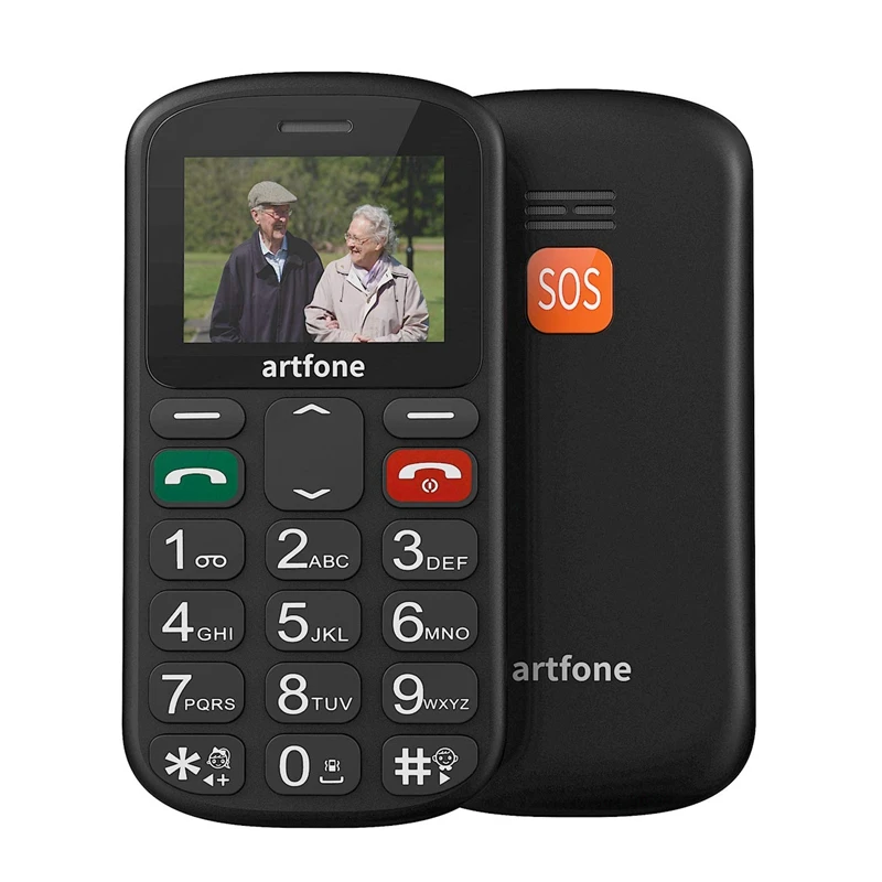 

Big Button Mobile Phone for Elderly,Artfone CS181 Upgraded GSM Mobile Phone With SOS Button, Talking Number and Torch(2G)