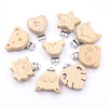 5Pcs/Lot Food Grade Beech Wooden Clip Animal Heart Shape Dummy Clip for Baby Teething Pacifier Chain Holder DIY Accesories 1