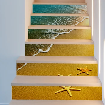 

6 Pieces Creative DIY 3D Stairway Stickers Blocks Pattern for Room Stairs Decoration Home Decor Floor Wall Sticker PC994230