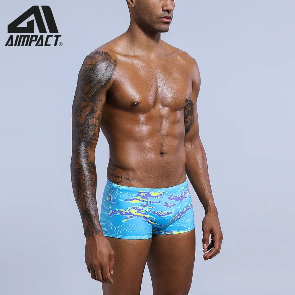 Mens Swim Trunks Summer Holiday Beach Square Leg Swimsuit Patchwork Bathsuit Swim Shorts Swimwear Bathing Suits By AIMPACT