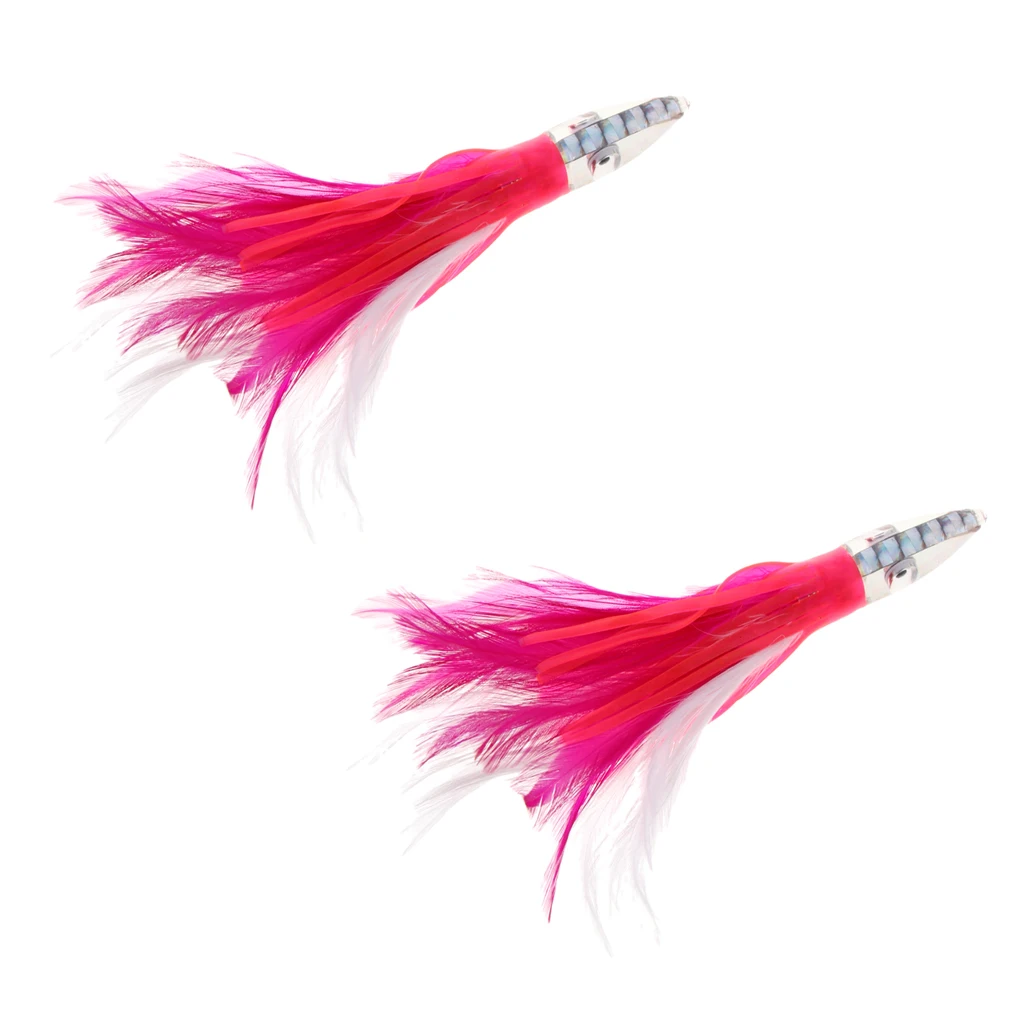 2 X Squid Skirt Octopus Fishing Soft Lure Baits For Tuna Marlin
