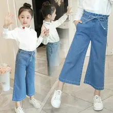 Осенняя одежда для девочек, ковбойские свободные штаны, штаны-капри, стиль, детская одежда в Корейском стиле в западном стиле, свободная одежда