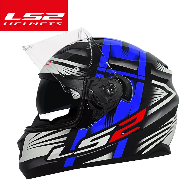 LS2 ff328 moto rcycle шлем с внутренним солнцезащитным козырьком двойной объектив Мото шлем полный шлем без подушки безопасности шлем capacete - Цвет: blue Jazz